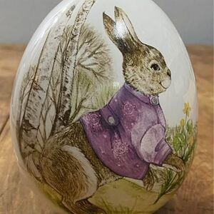 Ceramic Egg With Easter Bunny Design